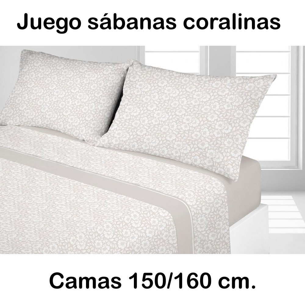 Árbol genealógico petróleo Amado Juego SÁBANAS CORALINAS para camas 150/160 cm.